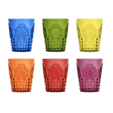 Set of 6 Acrylic Water Glasses in Assorted Colors - Baroque & Rock Anniversary - Baci Milano